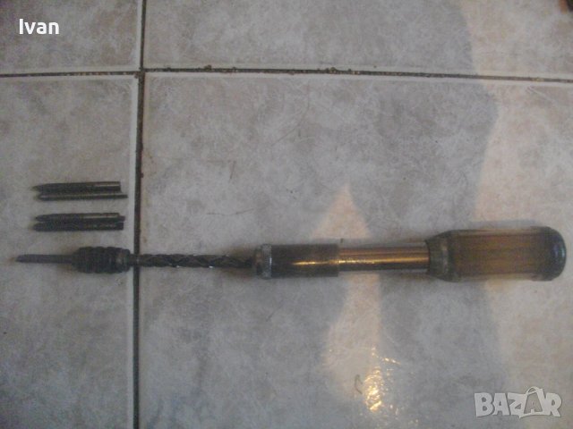 Старо Качество Западногерманска Бутална Реверсивна Автоматична Отвертка 5 Накрайника-SCHRODER-W.Germ, снимка 2 - Отвертки - 43502045