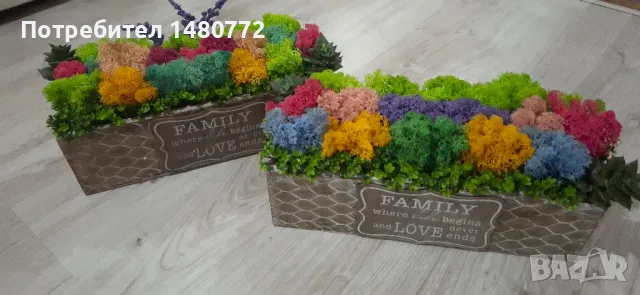 Цветна градинка със скандинавски мъх, снимка 2 - Декорация за дома - 47933132