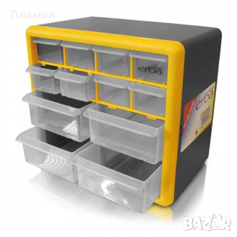 Шкаф органайзер, кутия с 12 чекмеджета ERBA 265 x 160 x 235 mm , снимка 1 - Куфари с инструменти - 35387534