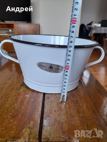 Стара емайлирана цедка,гевгир #18, снимка 4 - Други ценни предмети - 52123165