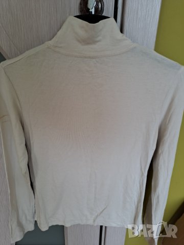 Дамско тънко поло 2 бр. бяло и жълто с надписи, снимка 5 - Блузи с дълъг ръкав и пуловери - 36759187
