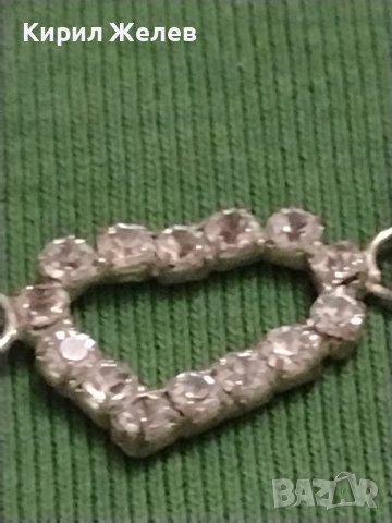 Фешън модел дамска гривна с ❤️ и кристали Сваровски 37421, снимка 2 - Гривни - 40426110