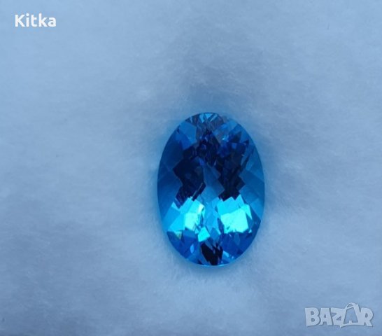 Естествен син топаз 6.50 ct. Сертификат. 100% гарантиран произход!, снимка 1