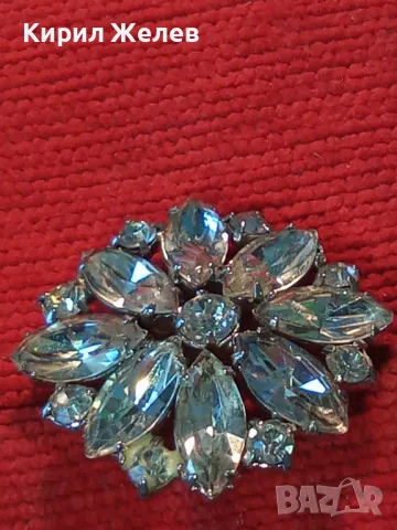 ПРЕКРАСНА СРЕБРИСТА ВИНТИДЖ АРТ КРИСТАЛНА БРОШКА ЦВЕТЕ с БЛЕСТЯЩ ФАСЕТИРАН ПЛАНИНСКИ КРИСТАЛ 85184, снимка 10 - Други - 48734007