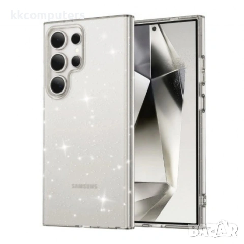 Силиконов кейс Shine 2 mm брокатен, За Samsung Galaxy S26 Ultra, Прозрачен и Протектор