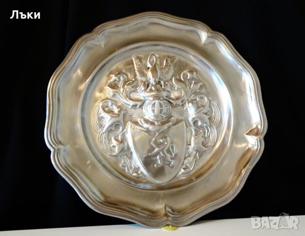 Старинно пано от калай,за семейство,калаена сватба., снимка 2 - Антикварни и старинни предмети - 32306894