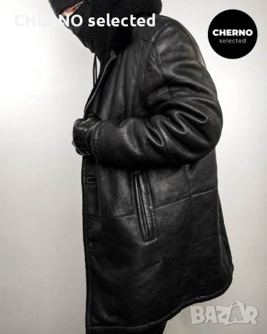 Мъжко кожено палто / кожух от естествена кожа с косъм LAGERFELD Men’s Shearling Coat – XXL•XXXL, снимка 5 - Якета - 53205620