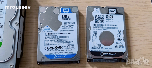 Продавам 500GB/1TB WD Blue/Black / 2.5 inch, снимка 1 - Твърди дискове - 44896629