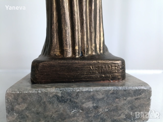 Vintage, метална статуетка на кариатида,  статуя на жена, снимка 6 - Статуетки - 53250783