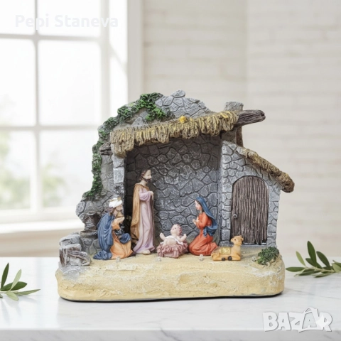Коледна украса „Рождество Христово“ – готова настолна композиция, снимка 4 - Други стоки за дома - 52061048
