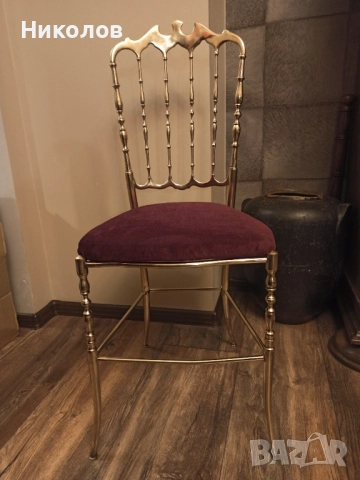 Месингов стол Chiavari, снимка 5 - Антикварни и старинни предмети - 52573803