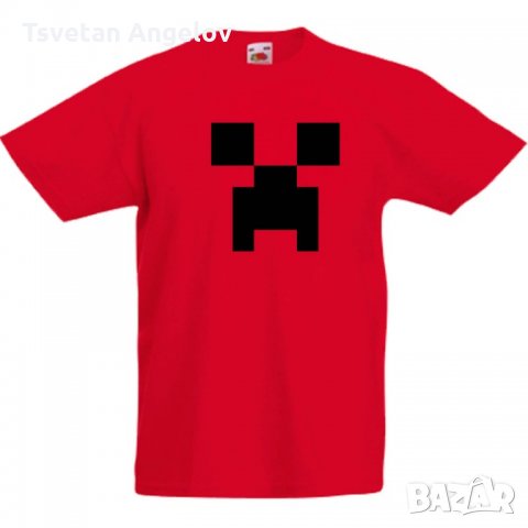 Детска тениска майнкрафт  Minecraft Creeper Face 01, снимка 2 - Детски тениски и потници - 32696798