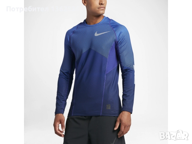 НОВА синя фланела блуза горнище екип NIKE PRO HYPERWARM размер L САЩ, снимка 7 - Спортни дрехи, екипи - 52919882