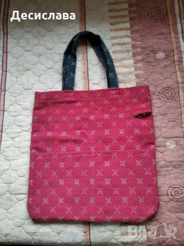 Стара чанта от вълнен плат 50 годишна, снимка 1