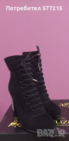 Черни боти от велур, снимка 4 - Дамски боти - 43308104