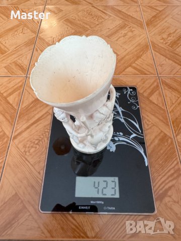 Красива старинна ваза от слонова кост с ръчно гравирани мотиви, снимка 6 - Декорация за дома - 44079940