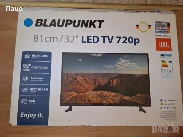 Blaupunkt HD LED TV 32"/1480/Диагонал дисплей 81 cm