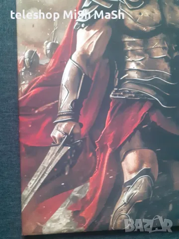 Нова картина платно на дървена рамка със Спартански войн , снимка 2 - Картини - 48464060