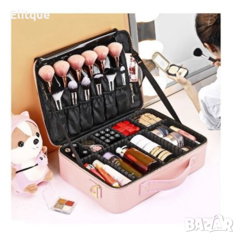 Професионален куфар с три отделения за козметика, снимка 8 - Куфари - 52787605