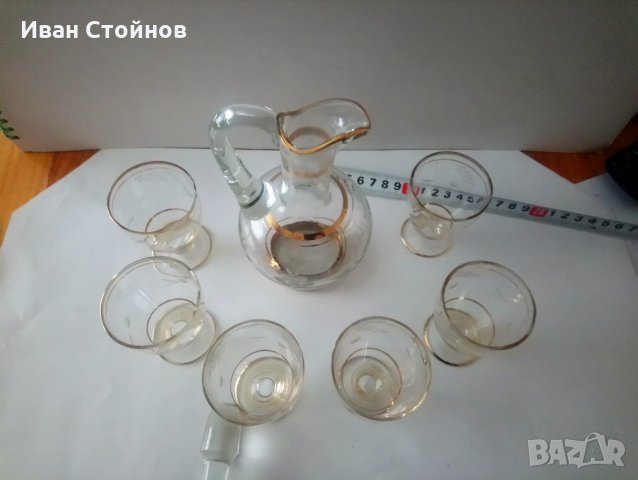Стар стъклен сервиз, снимка 2 - Антикварни и старинни предмети - 32451206