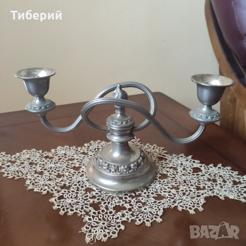 Свещник посребрен, снимка 1