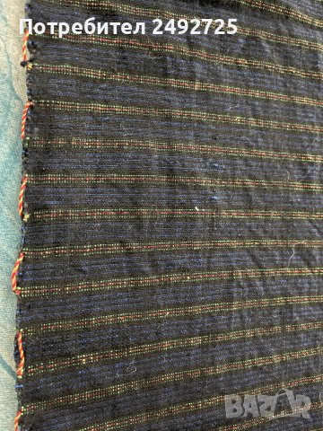 Автентичен Ръчно тъкан плат за носия, синьо- черно, снимка 1 - Антикварни и старинни предмети - 43307880