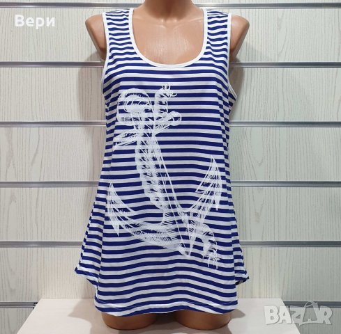 Нов дамски моряшки потник с трансферен печат Голяма котва, Морски