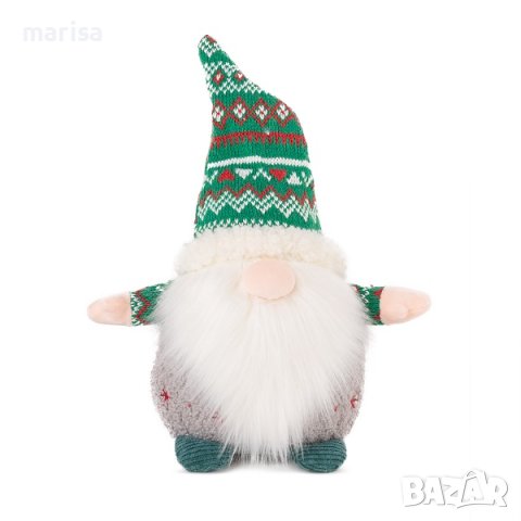 Плюшена играчка Коледен гном със зелена плетена шапка, 20 см Код: 011283