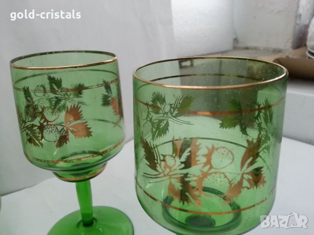 Стар сервиз цветно стъкло , снимка 10 - Антикварни и старинни предмети - 33551383