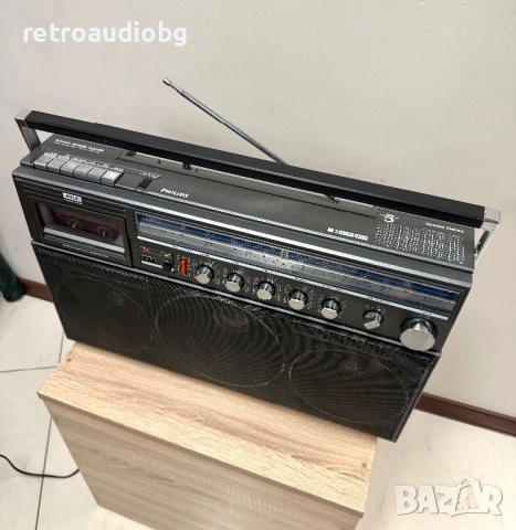 🔉Ретро радиокасетофон бумбокс PHILIPS D8444🔉, снимка 6 - Радиокасетофони, транзистори - 53219931