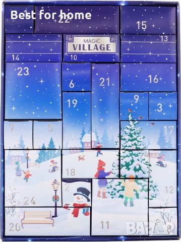 Адвент календар с подаръци за украса на коледно село Magic Village