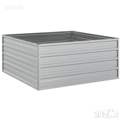 vidaXL Повдигната градинска леха, 100x100x45 см, стомана, сребриста(SKU:316885), снимка 1