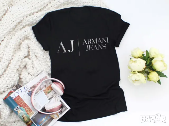 Armani Jeans черна дамска тениска 