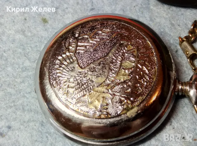 МЪЛНИЯ с ГЛУХАР Стар РЯДЪК РУСКИ ДЖОБЕН ЧАСОВНИК МОЛНИЯ 18 КАМЪКА СДЕЛАНО в СССР с КЮСТЕК 24451, снимка 2 - Антикварни и старинни предмети - 48288712