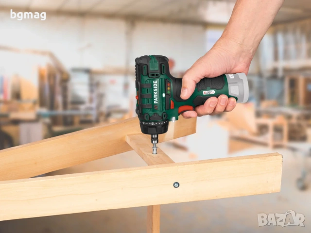 PARKSIDE акумулаторен винтоверт PBSA 12 D4,сменяем патронник,комплект със свредла и битове, снимка 11 - Винтоверти - 53126753