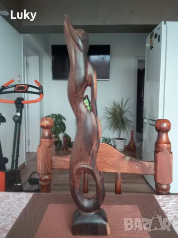 Стилна статуетка.Голо тяло.Дърворезба., снимка 2 - Други ценни предмети - 48455023