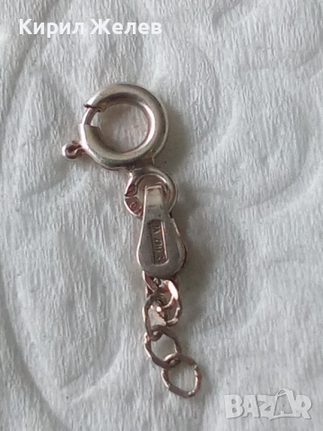 Сребърна карабинка закопчалка 52145, снимка 2 - Колиета, медальони, синджири - 52339606