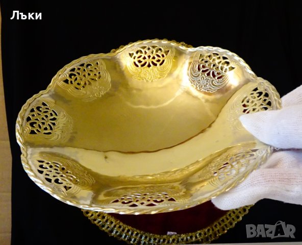 Бронзова фруктиера Quist,ажур,на крачета, снимка 5 - Антикварни и старинни предмети - 37550638