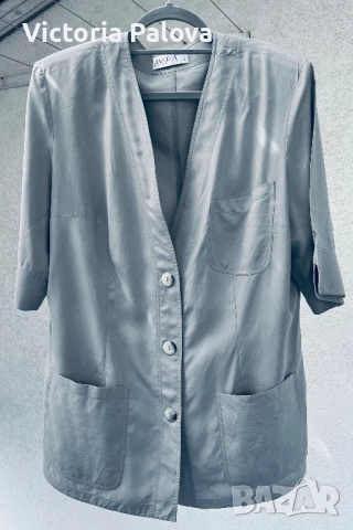 Копринено сако vintage JANINA SCHRECK, снимка 7 - Сака - 51667137