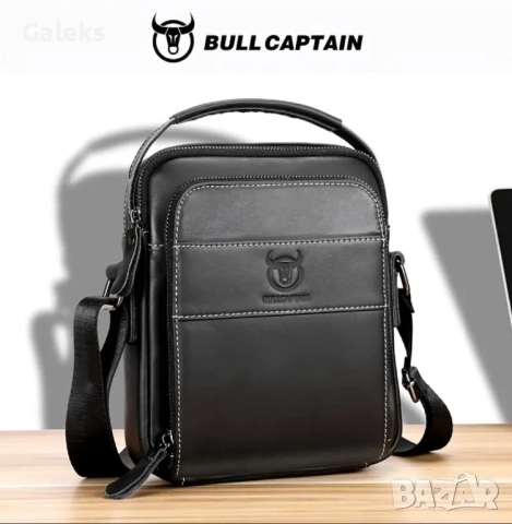Универсална и Стилна бизнес чанта Bullcaptain* / Черна естествена кожа!, снимка 2 - Чанти - 51618017