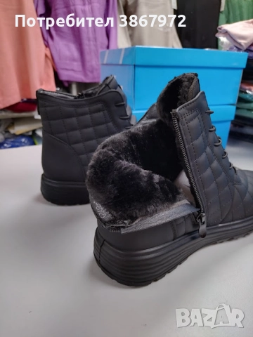 Дамски боти с цип и ластични връзки, снимка 5 - Дамски боти - 52003146