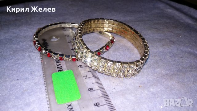 ДВЕ ВИНТИДЖ - АРТ ХЕНД МЕЙД РАЗТЕГЛИВИ ГРИВНИ с ИСКРЯЩИ ФАСЕТИРАНИ КРИСТАЛИ 34308, снимка 6 - Гривни - 38950021