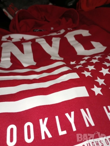 Skate Nation Red Hoodie "NYC BROOKLYN HEIGHTS" Size S/M, снимка 4 - Спортни дрехи, екипи - 52234448