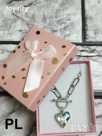 Масивно колие от неръждаема стомана с голям циркони сърце + подаръчна кутия, снимка 8 - Колиета, медальони, синджири - 49244925