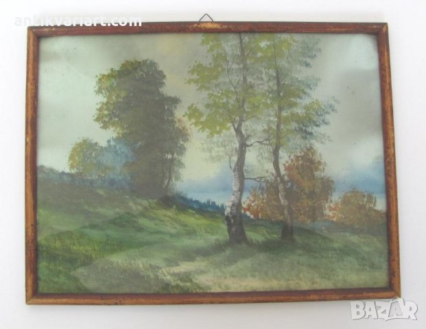 Стара Картина акварел върху картон, 34х26см., снимка 1