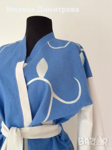 Ръчно рисувано памучно кимоно , снимка 4 - Туники - 48865564