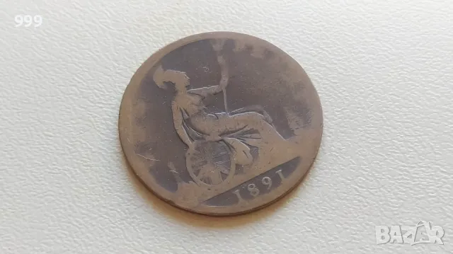 1 пени 1891 Великобритания, снимка 1