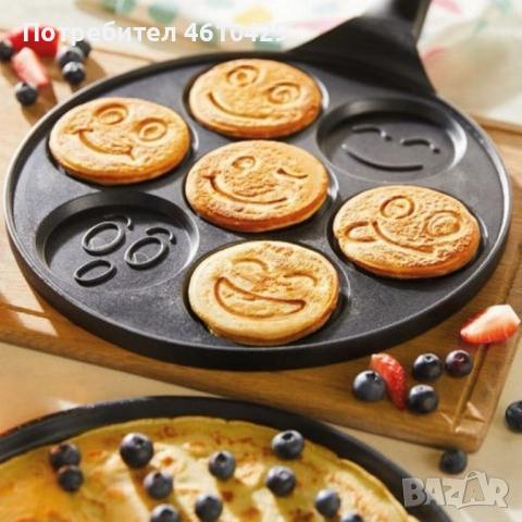 Тиган за палачинки с форми на емотикони – перфектен за весела и вкусна закуска, снимка 4 - Съдове за готвене - 51958277