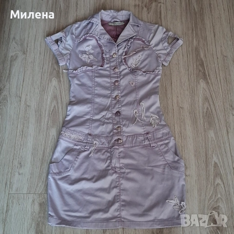 Сатенена лилава рокля M - Dishe jeans, снимка 9 - Рокли - 50202114