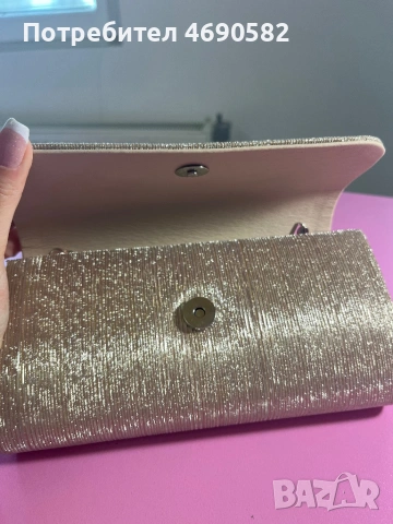 Златиста официална чанта, снимка 5 - Чанти - 53046232